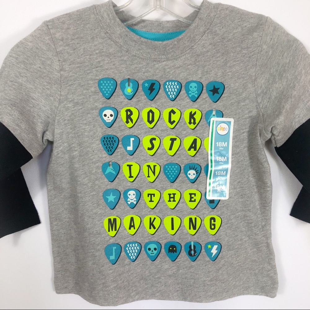 NWOT Circo Rock Star, guitar theme long sleeve tee